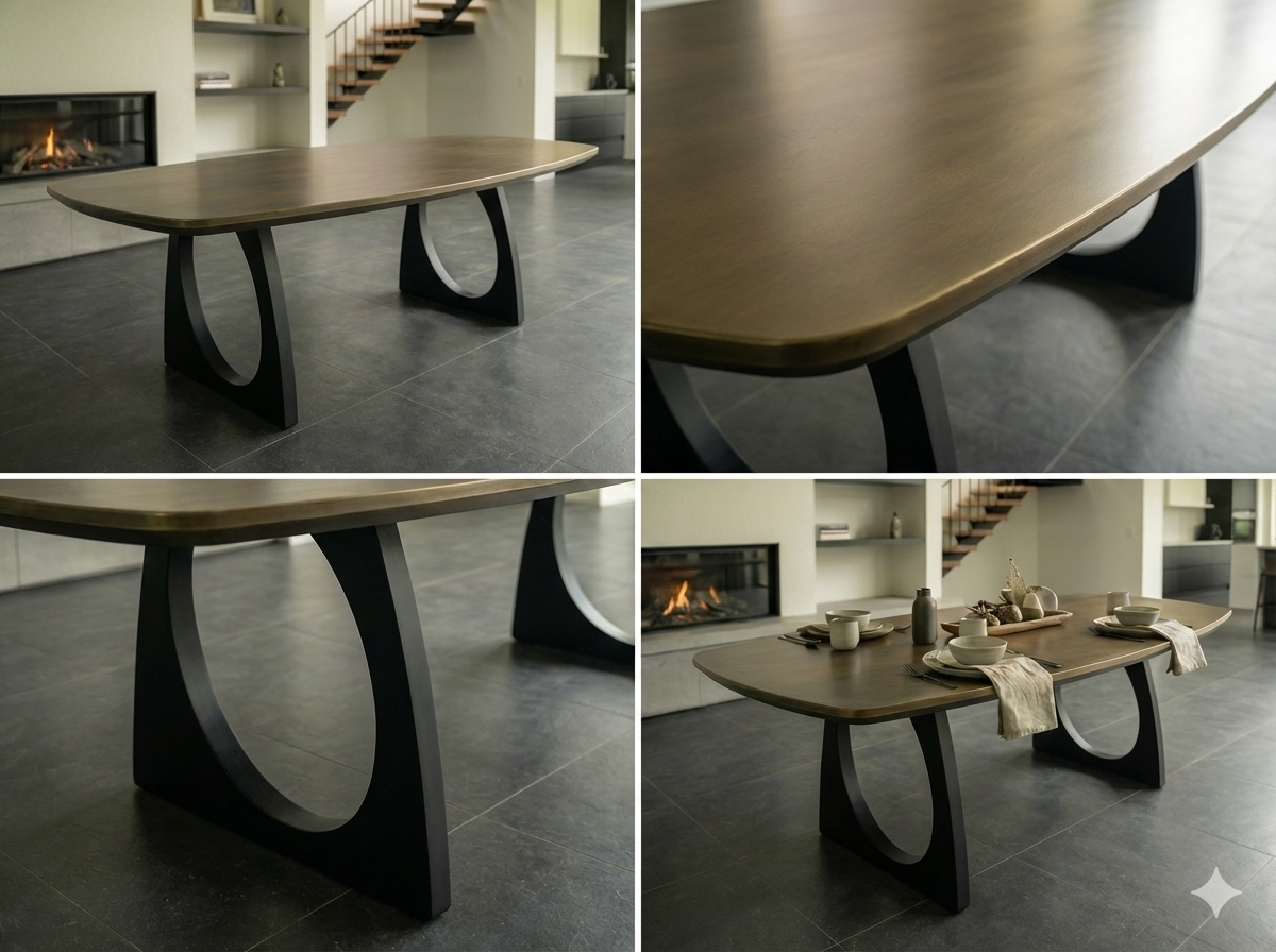 Handgemaakte bronzen Ellipse tafel van Edelmeubels